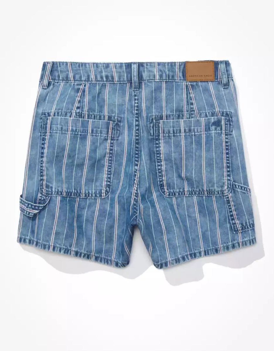 Shorts American Eagle AE Denim Highest Taille '90s Boyfriend Indigo Stripes Femme | ULD-98267945